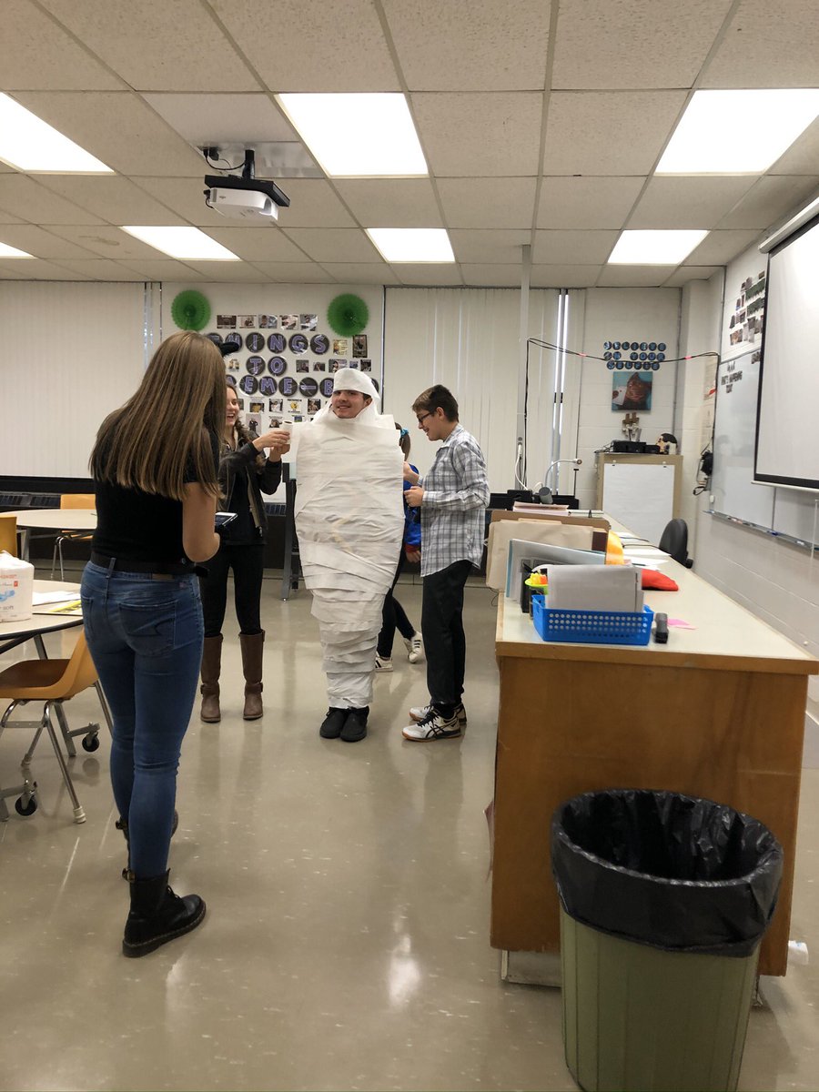 mstconstable's tweet photo. Halloween was a hit @CEandSSchool  this year!! Great job Student Senate! The #AmazingRace ROCKED! Even our teacher/admin team had a blast! #mummywrapping was a favourite! #ADSBLearns https://t.co/TOcI9wTTiW