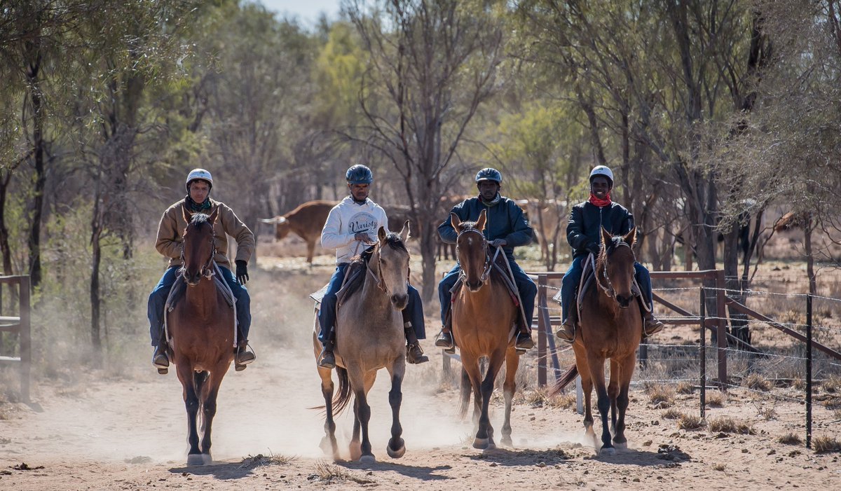 IndigLandSea's tweet photo. Riding into the weekend... Yehhh Haaaa ๐๐ค Check out our Indigenous #RealJobsProgram participants from earlier this year as they learnt new horsemanship skills as part of their pre-employment training camp in the NT. Visit https://t.co/L5aL1jYHIF #IndigLandSea #IndigenousJobs https://t.co/nft8AintMh