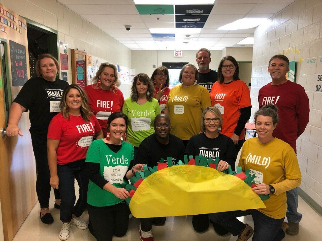 Allison Staff "saucing" it up for Halloween! <a href="/SCUCISD/">SchertzCiboloUC ISD</a> <a href="/SCUC_GCT/">Great Conversations Team</a>