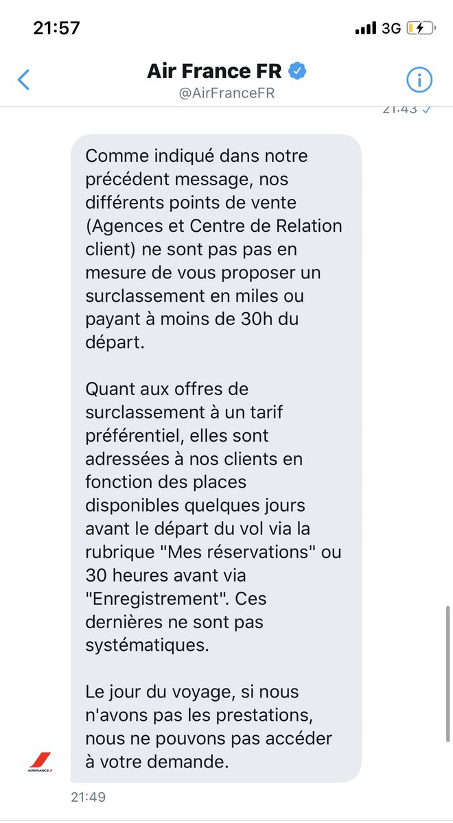 EstelleMossely's tweet photo. Vols pour la RDC @airfrance = Faire des vols avec d’anciens avions, proposer un service défaillant et puis jeter coûte que coûte la faute sur le client malgrés les explications qu’il donne. Et biensur les vols sont loins d’être gratuits !
On s’attend à mieux de @AirFranceFR ! https://t.co/wR3j0rLDt6