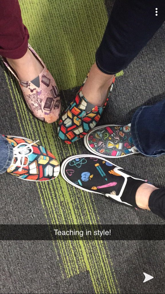 MrArnolds6th's tweet photo. Such a fun group of colleagues to work with each and every day! Rocking our new shoes! #teacherswithstyle @Grade6atISD717 @ISD717 @BenBakeberg https://t.co/if9y3nraKf