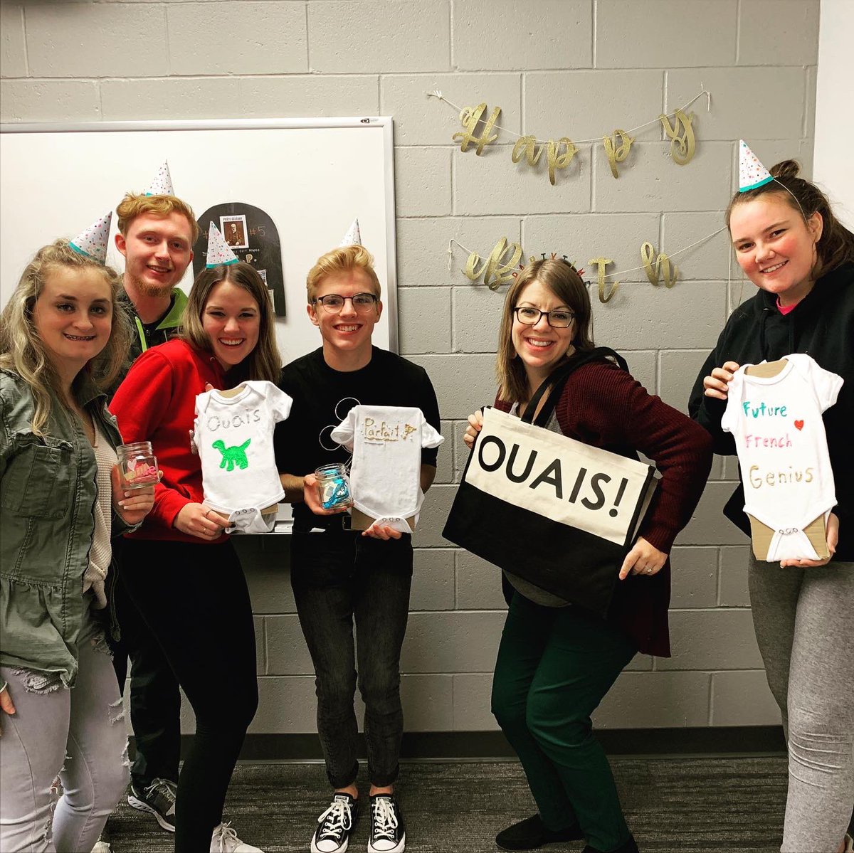 My seniors surprised me with a “Happy Birth” party today! How sweet! I am so lucky to teach these thoughtful and kind humans.❤️ 👶🏼 🦕