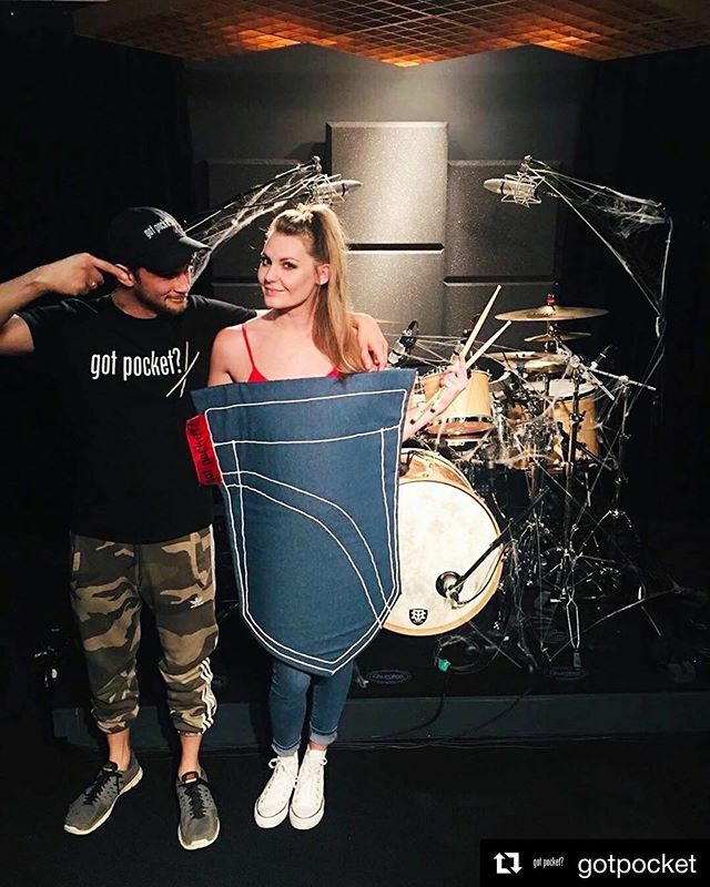 DrummerKayleigh's tweet photo. 🎃Got pocket? 
#Repost @gotpocket
・・・
Found it 🥁 @kayleighmoyer @timstrings ▪️Tap photo to view product▪️
••••
#GotPocket #Pocket #Drums #Drummer #Drum #Music #Bass #Groove #Musician #Beanies #Hoodies #Onesie #Tshirts #Caps #Sweatshirts https://t.co/Xre75uRe2j https://t.co/IXOTPXMDSv