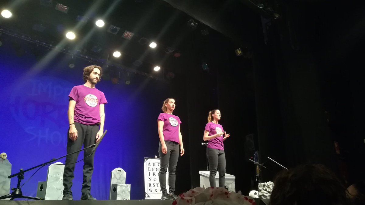 PLANETAIMPRO's tweet photo. ¡Gracias a todxs lxs que habéis venido al primer pase de este Impro Horror Show Especial #Halloween! En un rato vamos a por la segunda ronda 💀💀
#planetaimpro #improhorrorshow #improshow #teatreneu #Barcelona #FelizHalloween https://t.co/tFgZ3Le6Ug
