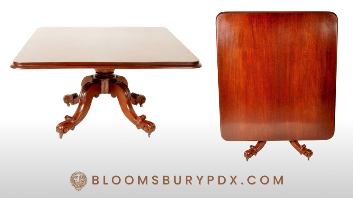 Antique English Mahogany Breakfast/Dining Tilt-Top Table, ca 1860
  
bloomsburypdx.com/collections/an…
  
#antique #english #mahogany #breakfast #dining #tilttop #table #breakfasttable #diningtable #tilttoptable #monumental #carved #antiques #antiquefurniture #interiordesign #decor #pdx