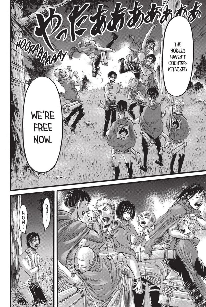 Not gonna lie, I hoped this situation would remain longer. It was a really interesting dynamic.But if I know anything about Isayama...This shit is far from over.