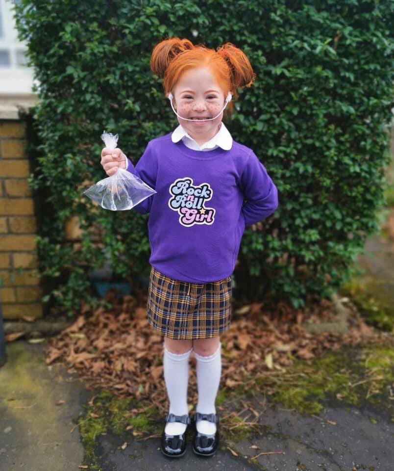 NothingDownOrg's tweet photo. HAPPY HALLOWEEN from Chloe, our sweet ambassador from Scotland!! We absolutely love seeing all of your love ones dressed up! Keep them coming! 🎃 ￼#HappyHalloween https://t.co/kV6UjbJxdH
