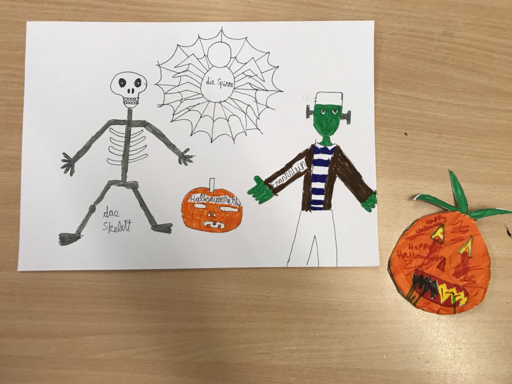 FHSLanguages's tweet photo. ...and here’s a few more creepy posters from the German year 7s today! “sehr gruselig..!“ #halloween https://t.co/4Rn3KLu36q