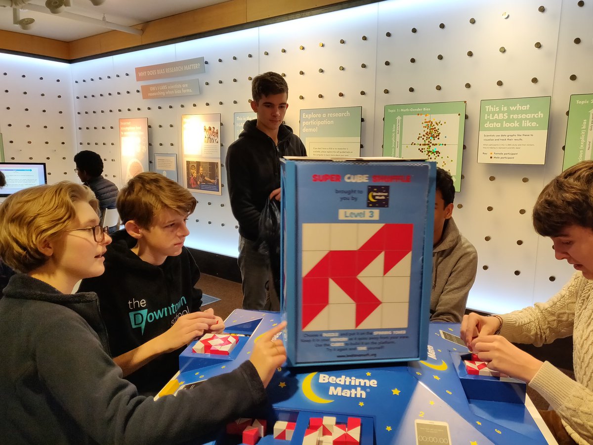 AnanyaRabeyaDTS's tweet photo. In #Math, sophomores got to participate at the @UW_ILABS studio at @PacSci today. No better time than now to examine the impacts of #ImplicitBiases in voting preferences and voter turnouts as we conclude our #VotingTheory and #FairDivision units. #AppliedMath @DTSchoolSeattle https://t.co/mjIBU3vnH9