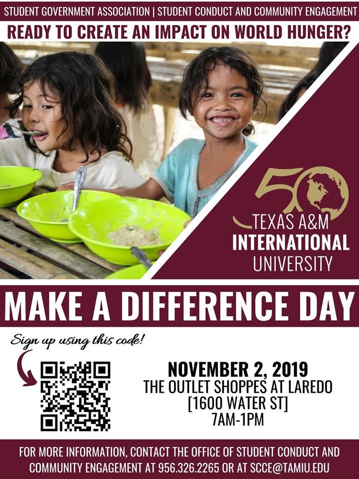 txamiualumni's tweet photo. This year TAMIU students, alumni, faculty, and staff are making a World of Difference by packing over 100,000 meals for children who are in need around the world. Click the link below and become a volunteer! https://t.co/PhdxkeiOYp https://t.co/QQ1ME0jsjn