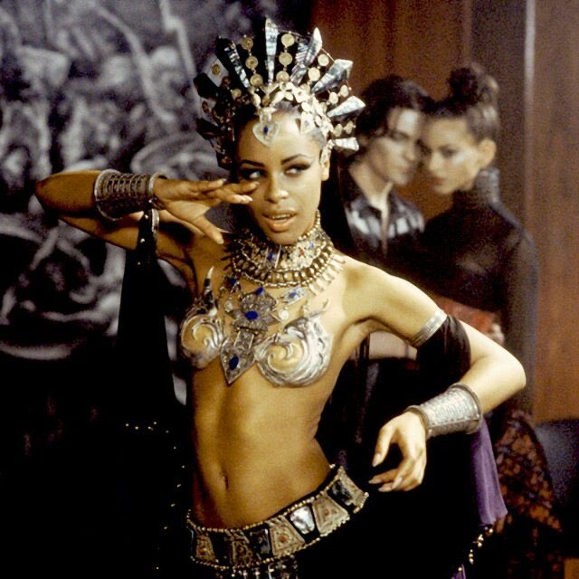 AALIYAH: her iconic portrayal of queen akasha in QUEEN OF THE DAMNED has inspired countless homages and references in fashion, film, music, and cosplay. she won three posthumous awards for the performance.