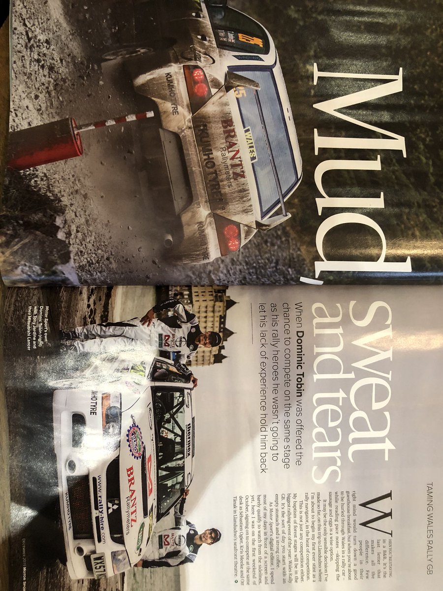 Whilst on gt magazines online and print, <a href="/Motor_Sport/">Motor Sport magazine</a> December issue have super article @WalesRallyGB following up social media, digital editor Dom Tobin co drove me to excellent 6th overall. Gt pics by <a href="/willbroadhead/">will broadhead</a> <a href="/KumhoTyreUK/">Kumho Tyre UK</a> @HEROrallyevents <a href="/Heat_Exchangers/">Thermex</a> <a href="/mismotorsport/">MIS Motorsport</a>