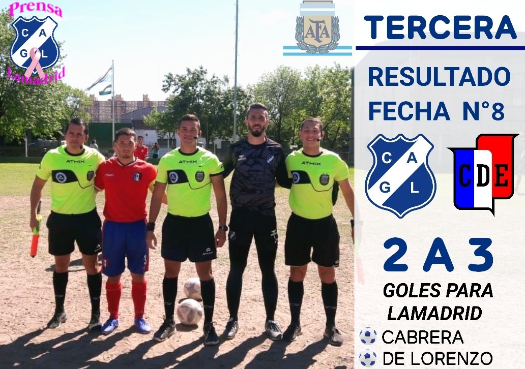 cgrallamadrid's tweet photo. #TERCERA 
Lama cayo ante Deportivo Español, por la 8va fecha. El partido lo comenzó ganando el Carcelero, pero el gallego logro ponerse 2 a1. Luego llego el empate de Lama, y ya en el adicional la visita convirtió el tercero.
@CDEspanol
#afa #lamadrid 
#tercerac #reservac #fecha8 https://t.co/DOSK14Sbqp