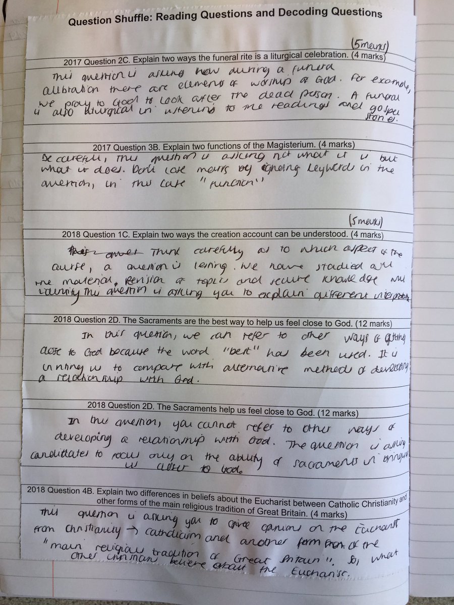 MissLyonsAHT's tweet image. Focus with Y11 today on decoding questions and key words from the specification. Students found this v useful! Key words is an 8 page booklet on all 8 sections of their EdExcel GCSE specification! Planning to work through this little by little. #edutwitter #REGCSE #prepare