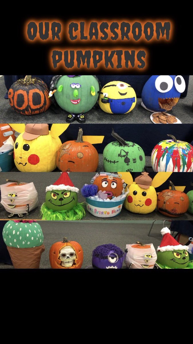 MrWalshHS's tweet photo. Classroom Halloween pumpkins @HolySpirit https://t.co/rM5ZiWDiMH