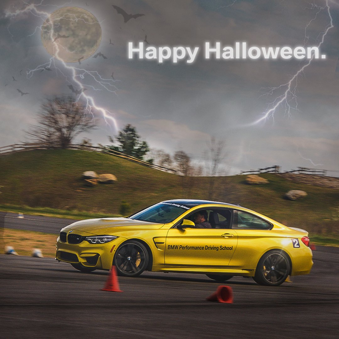 BMWPDS's tweet photo. Are YOU ready for some exhilarating mischief? Take a spin at the #BMWPerformanceDrivingSchool ! #BMWPC 🎃 https://t.co/vcU4s1Dw9l