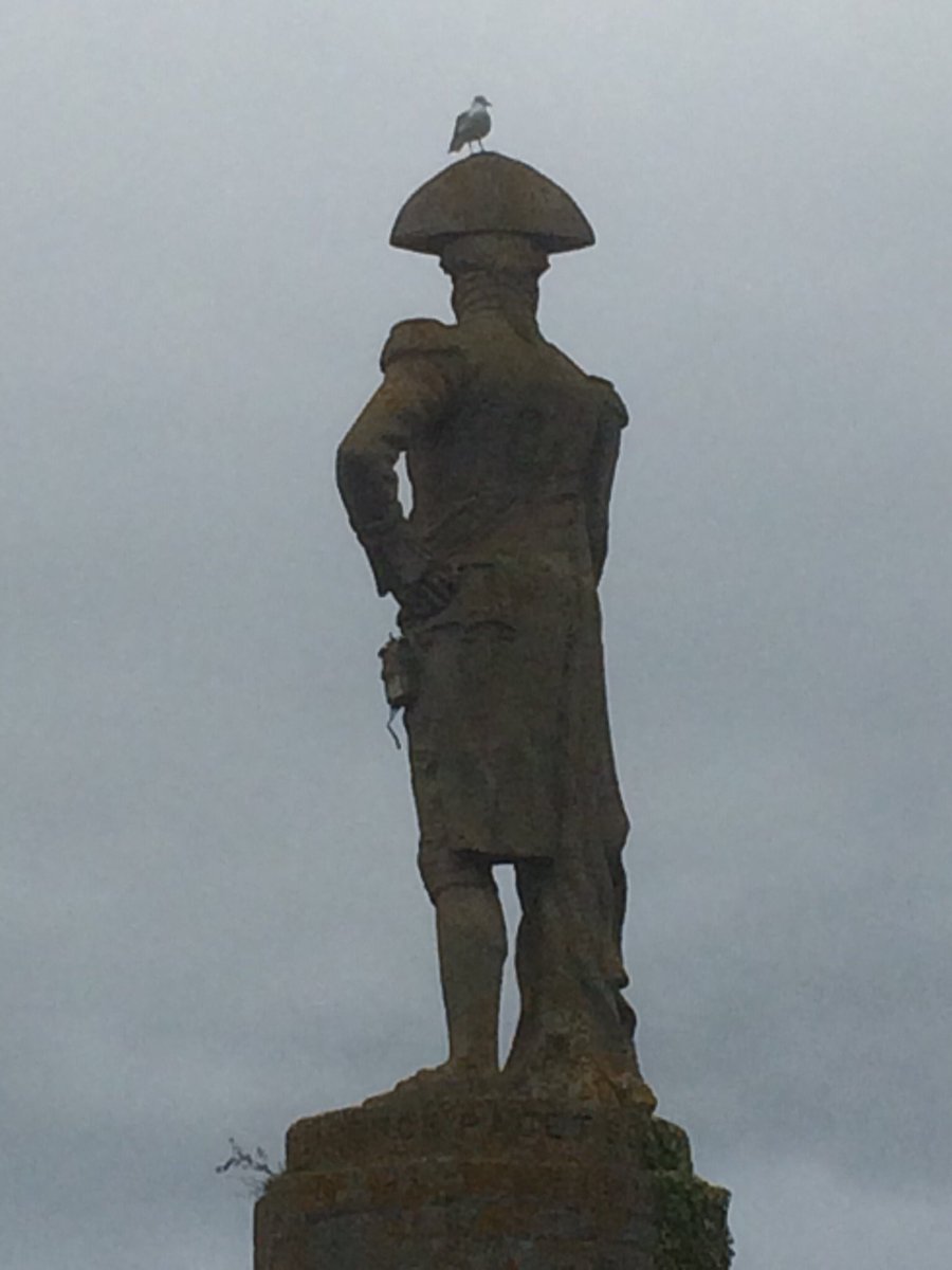 A suitably Halloween themed end to our short walk today from Britannia Bridge to Foel Farm along the Anglesey Coast path. And none other Horatio Nelson to guide us on our way at the start!