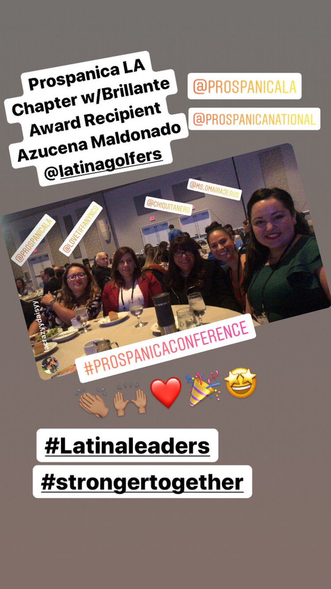 prospanica_la's tweet photo. Our #Latinalideres with the lovely Azucena Maldonado, founder of @LatinaGolfers & Brillante Award Recipient #ProspanicaConference #Orgullolatino #StrongerTogether #RepresentationMatters #Latinagolfers #Latinaleaders #prospanicala #LAChapter https://t.co/7N6DsTibz6