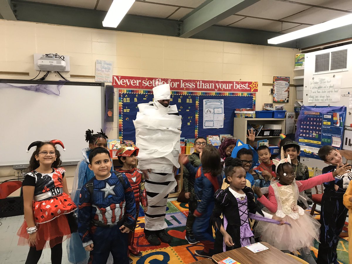 Mr_M_Teaches's tweet photo. Sometimes I get all wrapped up in my work 😁 #halloween2019 #firstgrade #whyLP #truenorthbrunswick #MrMteaches https://t.co/S7pwTmmxq1