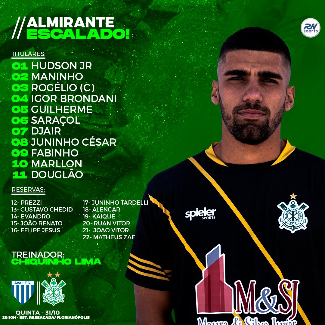 Almirante Barroso escalado para enfrentar o Avaí na última partida da Copa SC! Vamos em busca da vitória! 🙌🏼⚽🏆

#AvanteAlmirante #AlmiranteBarroso #CopaSC