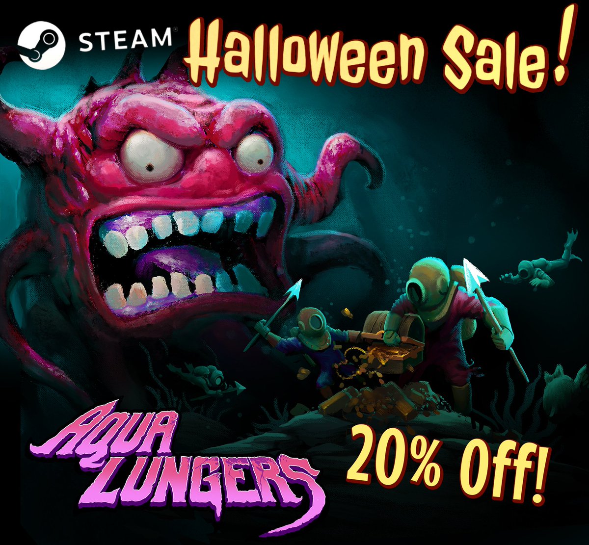 Happy Halloween fellow players of games and all things spooky! Get in on the Aqua Lungers action with a limited time Steam Halloween Sale discount!

store.steampowered.com/app/820640/Aqu…
