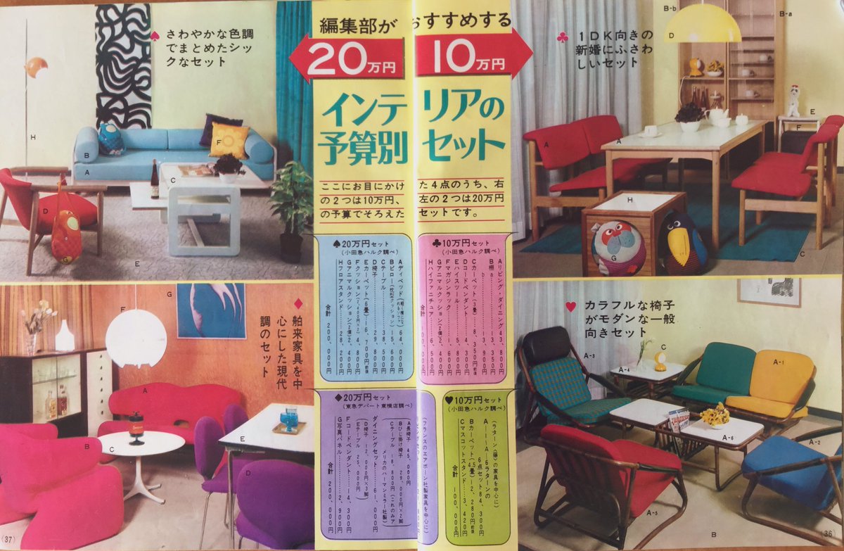 雑貨奥様 昭和45年 美しいインテリアと室内装飾手芸 より インテリアの予算別セット 再投稿 いや どの部屋にするかかなり迷います とりあえず気になる小物をupにしておきます 写真4 昭和レトロ インテリア リビング