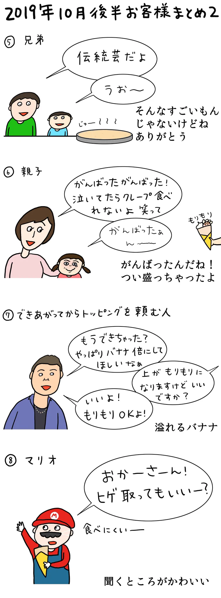 クレープ屋さん10月後半まとめ！色んなお客さんがいるんだなぁwww