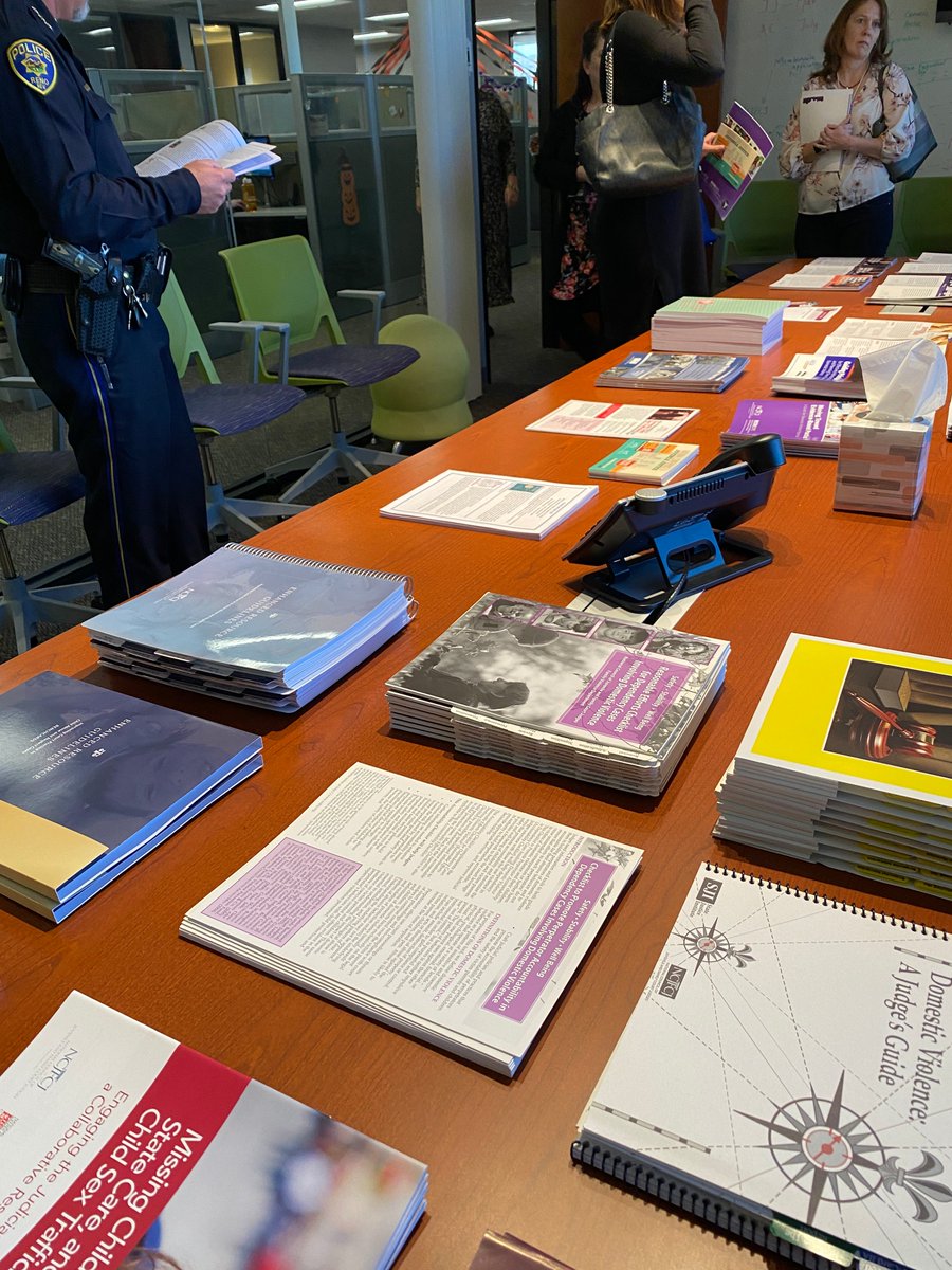 NCJFCJ's tweet image. Last night, #NCJFCJ hosted an open house in honor of #DomesticViolence Awareness Month to share resources &amp;amp; information w/fellow community leaders involved in family &amp;amp; domestic violence cases &amp;amp; w/survivors including DV advocacy groups, law enforcement, judges &amp;amp; more. #DVAM2019