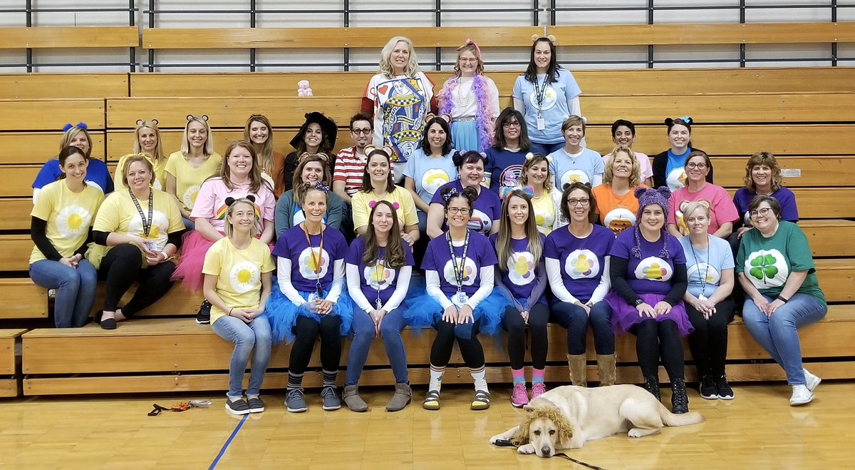 Not only do @villageelem teachers care but they also 💕 the Care Bears! Happy Halloween from the best staff in the land