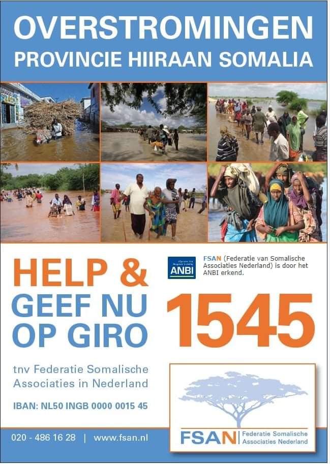 IcarNur's tweet photo. Op dit moment is er een humanitaire ramp in mijn geboorteland. #FSAN (Federatie van Somalische Associaties Nederland) is gestart met een initiatief om geld in te zamelen voor het getroffen gebied. Support de slachtoffers en doneer!
Retweet en 🇸🇴🇸🇴 #HelpSomalia #floods https://t.co/155esQS5tq