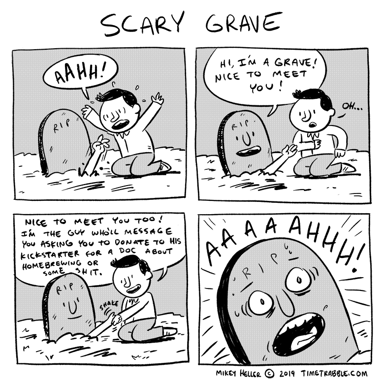 i drew a comic about a scary grave 
