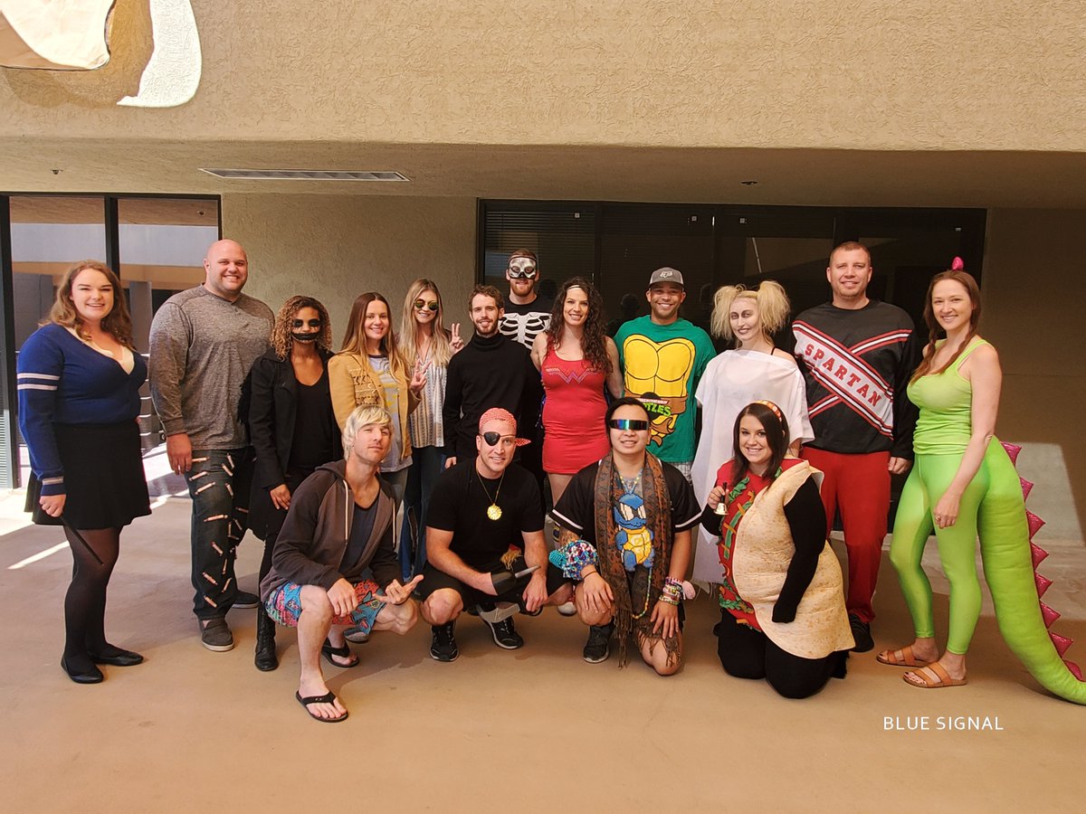 BlueSignal_'s tweet photo. Instagram vs Reality Blue Signal HQ edition. Hope you had a Happy workday Halloween, we sure did! 🎃👻🕷🕸

#HappyHalloween #Holidays #Costumes #Recruiter #Hiring #BlueSignal #HireBlue https://t.co/ykNzqBHRCU