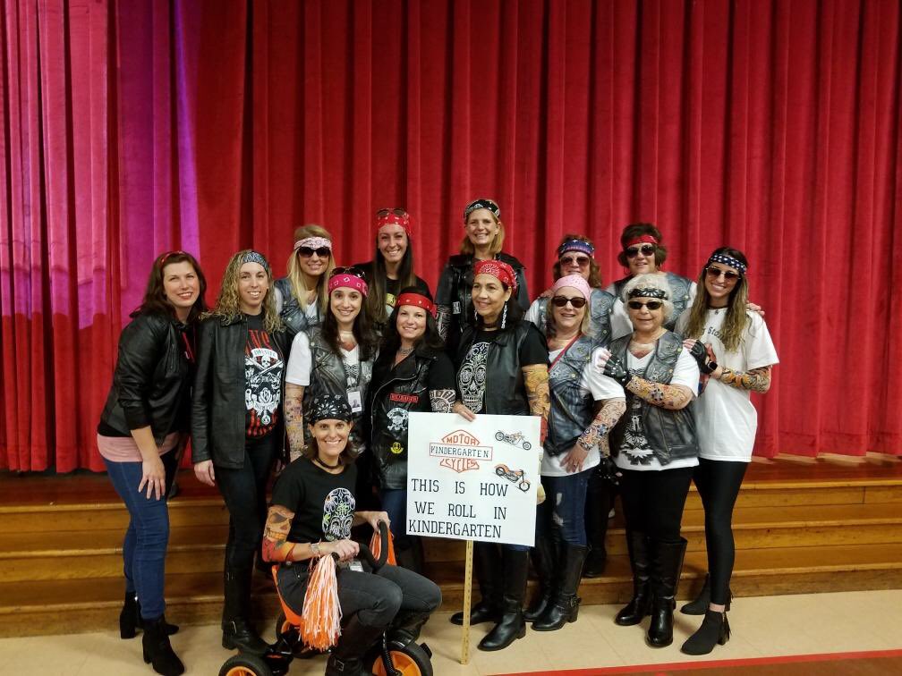MissDeLucia's tweet photo. This is how we “roll” in Kindergarten😎🏍 #kindergang #halloween2019 #teachers #nrcsdchat https://t.co/a6ONoXwZoL
