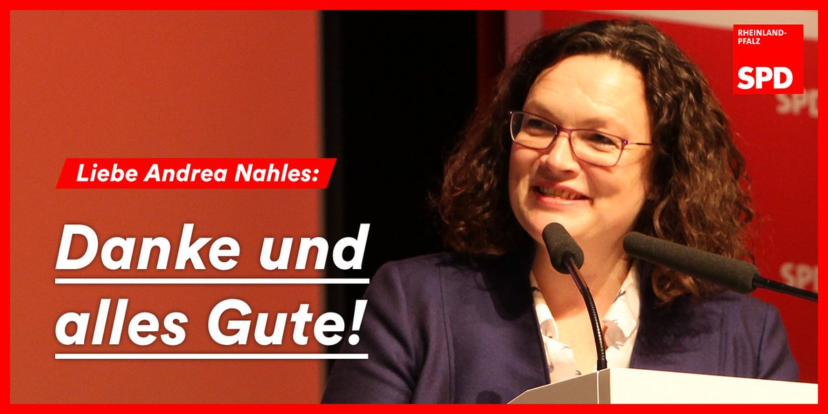 spdrlp's tweet image. Heute endet die politische Laufbahn von Andrea #Nahles. Sie hat gekämpft wie eine Löwin: für den #Mindestlohn, für die #Rentemit63, für die #Sozialdemokratie, für die #Menschen. Danke für Deinen Einsatz! 😊 Mach's gut, liebe Andrea! ❤️ @spdde @spdbt