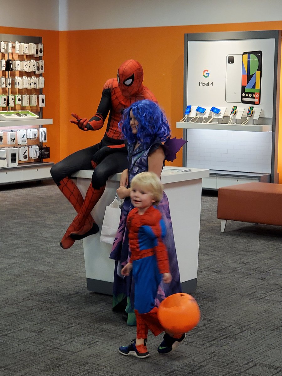 Check out Spiderman hanging out with his fans at Hanes Mall.