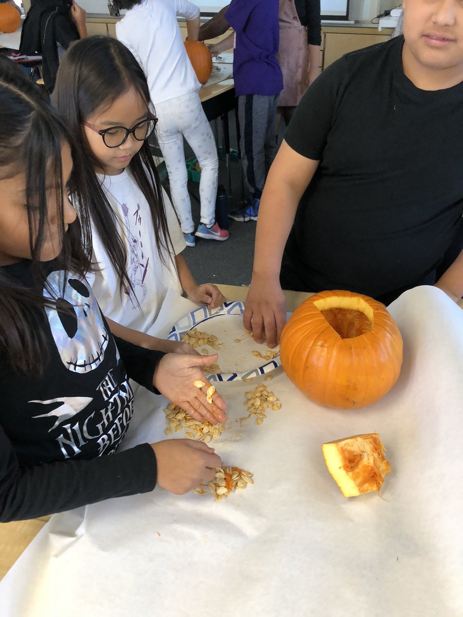 RWasilco's tweet photo. Halloweenish math today in 4th grade @BlackfordCUSD. Best part was pulling out the guts! https://t.co/ZWGuSlmnv3