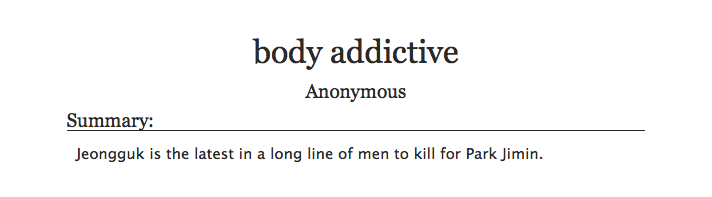 darkandwildfest's tweet photo. day 01 🖤
‣ body addictive 
‣ jungkook/jimin
‣ rated explicit

https://t.co/MmyWlylDXU https://t.co/z4vYO5iMD7