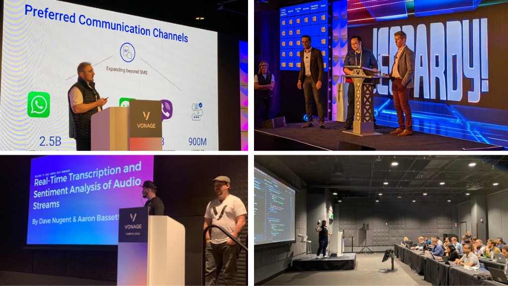 .<a href="/Vonage/">Vonage</a> Campus Day 1 got the audiences up-close with our APIs. And <a href="/KenJennings/">Ken Jennings</a> gave a dynamic keynote…then joined us to play his favorite game, too. bit.ly/2oE5reu

#innovation #cloudcommunications #cusotmerexperience