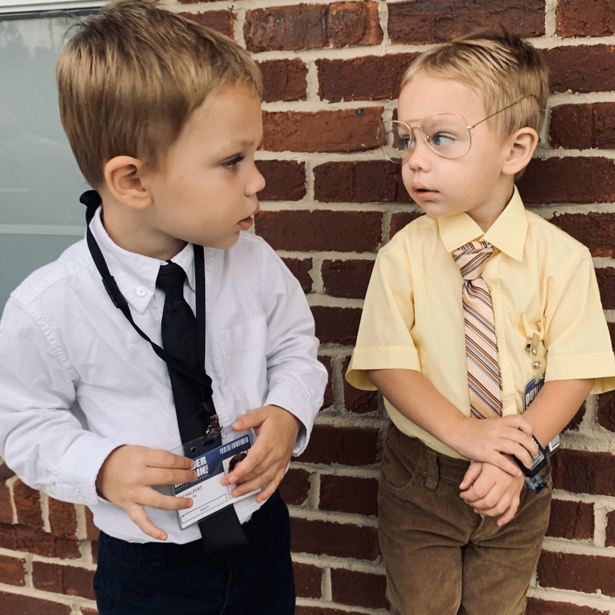 “Jim is my enemy, but it turns out that Jim is also his own worst enemy. And the enemy of my enemy is my friend, so Jim is actually my friend.” #halloween2019 #trickortreat #twins #TheOffice <a href="/rainnwilson/">Rainn Wilson hacker</a> <a href="/johnkrasinski/">John Krasinski</a> <a href="/theofficenbc/">the office</a>