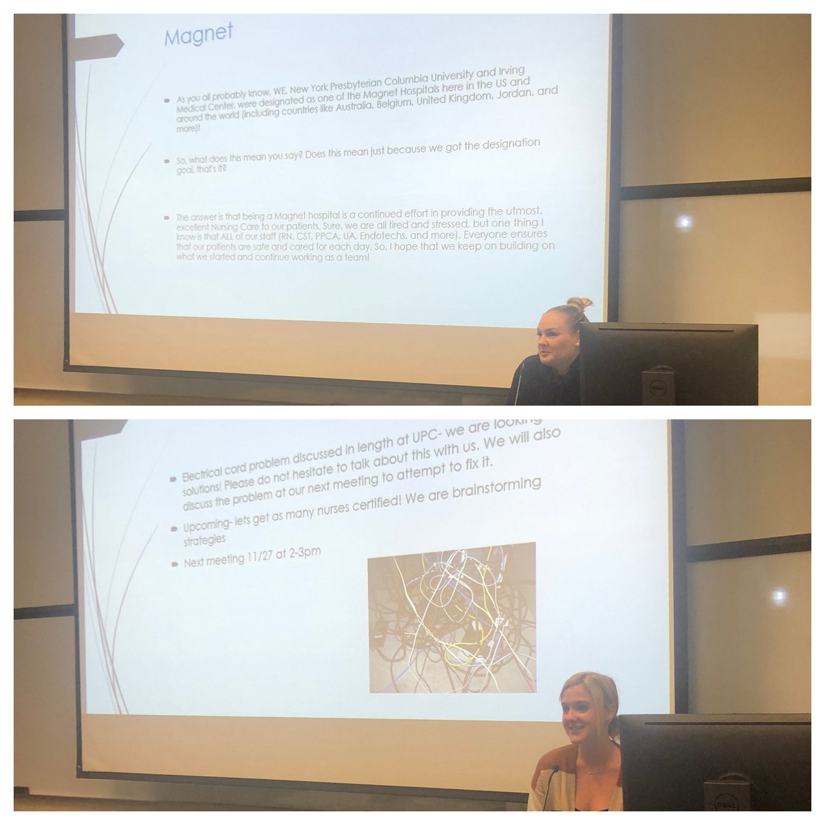 KerriHensler's tweet image. Holly and Ksenia presenting everything related to the OR!!! Updates, best practices, committee work, and more! Great job!! @lystra_m @Mary_Cassai #transformationalleaders #soproud #clinicalladder #magnet #engagement #aimingtowinthesustainabilityparty