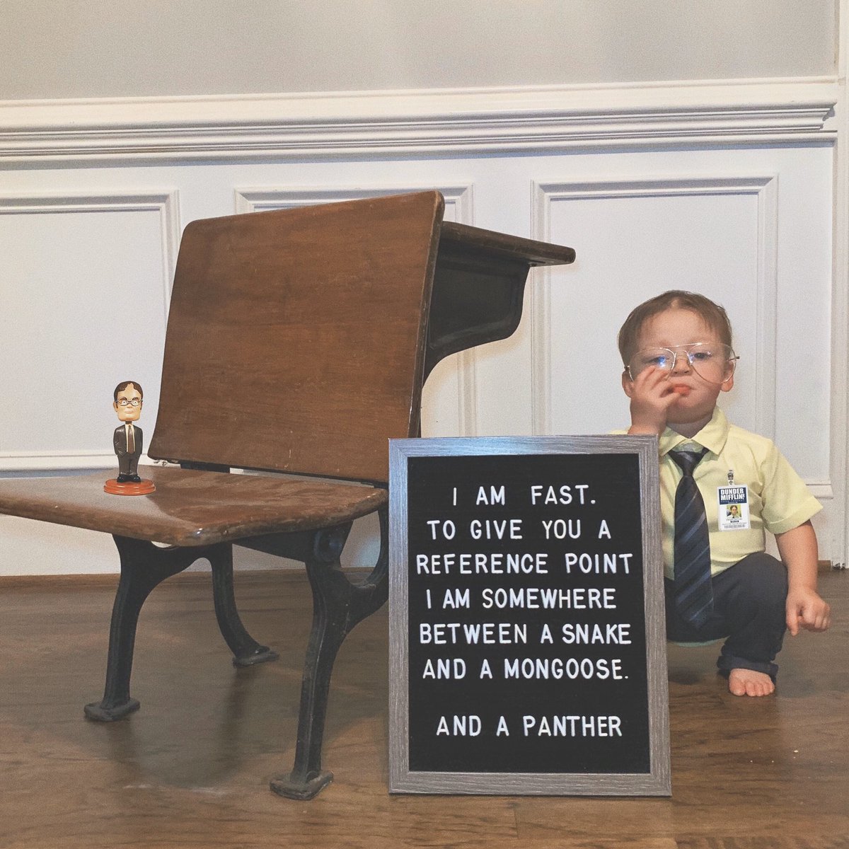 Adventureasmom's tweet photo. #dwightkschrute #happyhalloween from this crazy cute guy. https://t.co/od2JljV3jb