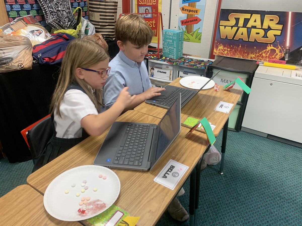 McGrane3rdClass's tweet photo. Today we took advantage of the holiday and used Smarties for the data to create graphs on our laptops. 💻🎃 @McGrane3rdClass @ash1818 https://t.co/YxOTIQFsVb