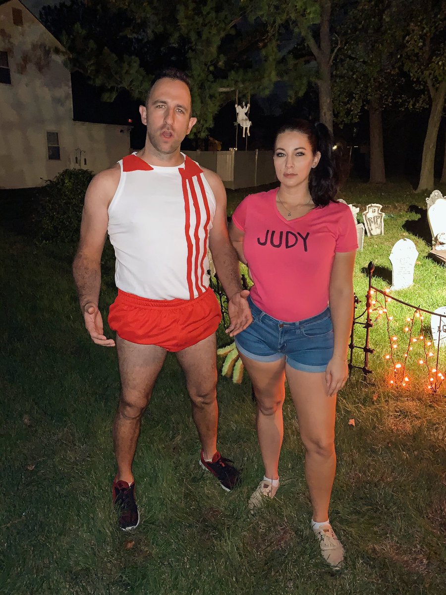 drums1080's tweet photo. @deadmeatjames @misssamerica__ @Qtykimmy @NyGuy520 Ronnie and Judy reunite for best costume of the season #killcount #sleepawaycamp #notyoumeg https://t.co/rVFUdHLdlU