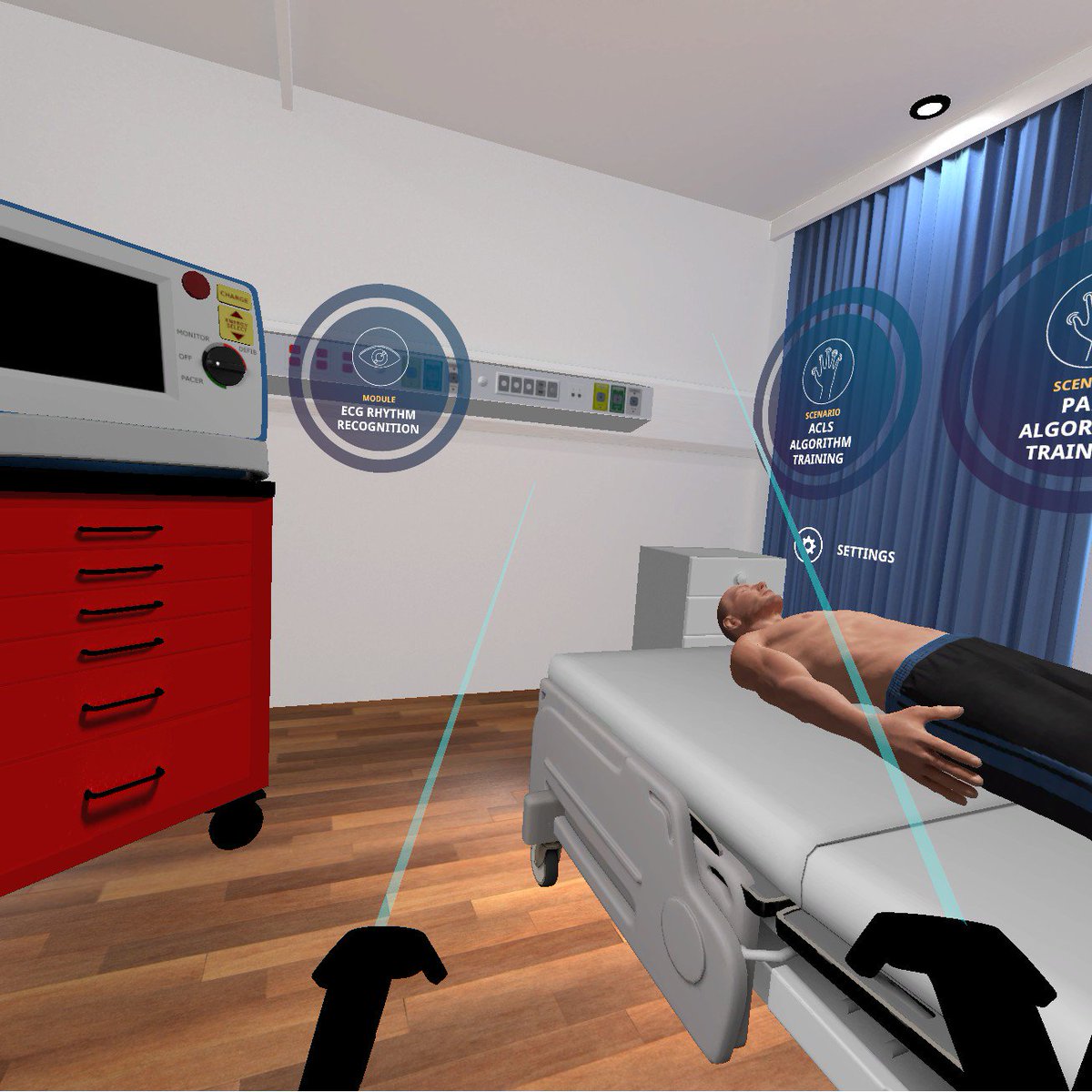 ebraun14's tweet photo. District Health Services Coor. Karen Schwind is SOLD on the effectiveness of @dualgoodhealth 's Basic Life Support training simulation with our @htcvive Pro! Next up...Curriculum, then (hopefully) on to our Ss. #ARVRinEDU is about to explode. Let's save some lives!#tec21 #edtech https://t.co/L0wIY4urcN