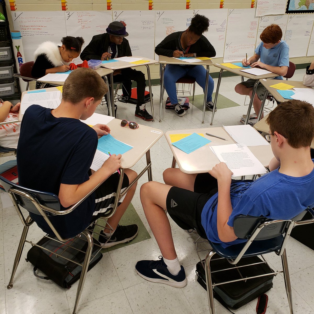 ibscience17's tweet photo. @jcibmiddle 8th grade scientists utilized peer reviews to help them elevate their chemistry research papers. They don't let a little #halloween2019 spirit slow down their learning process! #IB_knowledgeable #IB_collaboration #IB_reflection @JCIBSchool @lightseer @amykfmurphy https://t.co/5rymUDOYi3