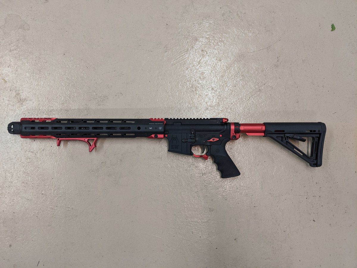 Latest build for Mr. Smith. #ar15porn #ar15 #ar15build #strikeindustries #gunporn #pewpew #redline #btitacticalbuilds #btitactical #bcm #bravocompany #spikestactical #magpul