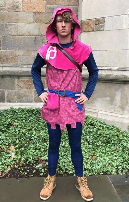 Queercents's tweet photo. Halloween Hero wearing a #PlannedParenthood Pink Cape!  #halloweencostume winner! https://t.co/S3vnRisR98