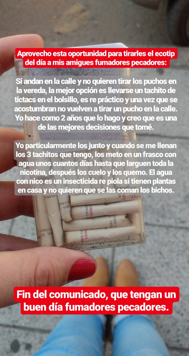 Tiro #Ecotips para fumadores por acá también.