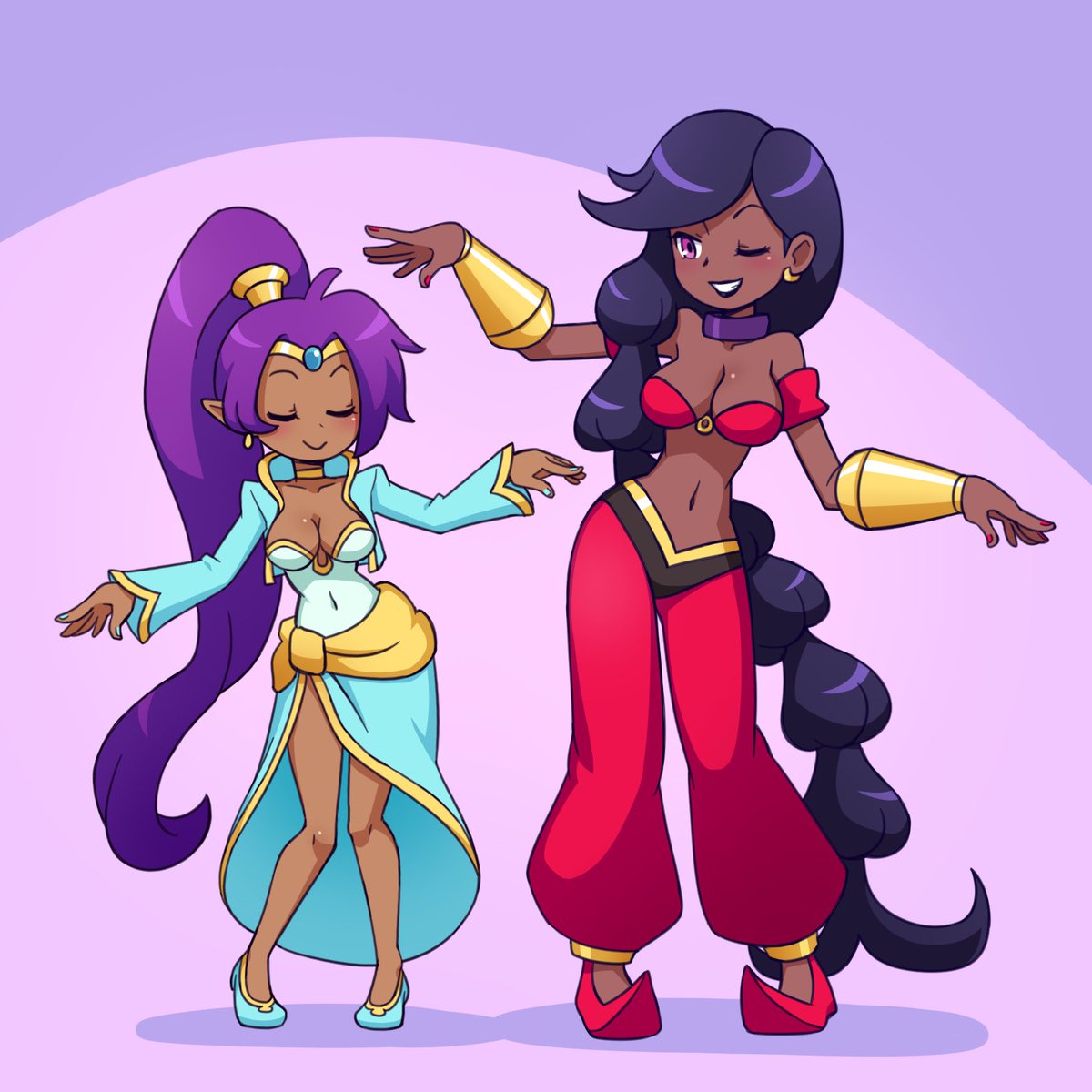 Two best girls from two great games swapping outfits for fun.Shantae & ...