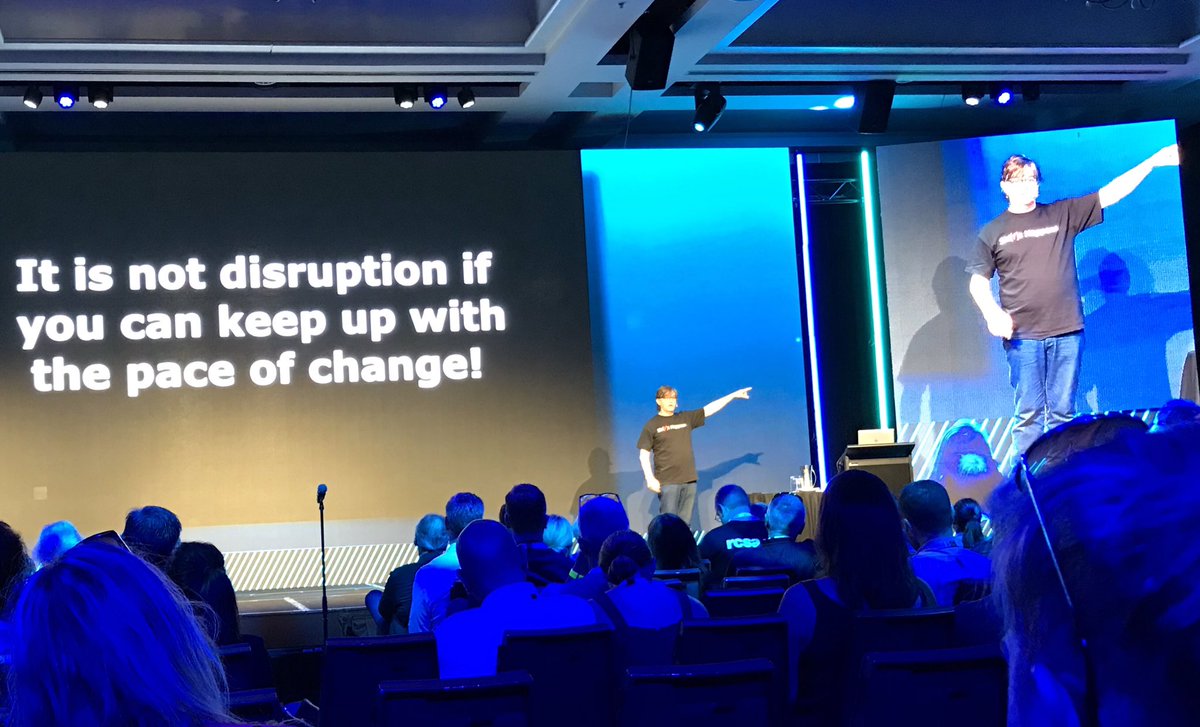 MicKersten's tweet photo. @rexster It is not #disruption if you can keep up with the pace of change! #futureofwork #lovetowork #WEC2019Australia @WECglobal @RCSA_official @BAP_Berlin #GoldCoast near #Brisbane #Queensland https://t.co/xgQYUtOutk